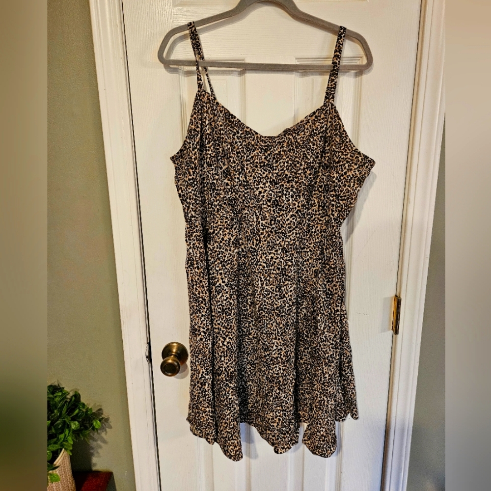 Animal print fit and flare dress